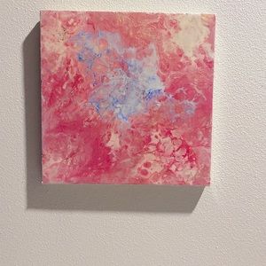 Colorful Abstract Paintings On Canvas , Amazing Clear Cast with Resin , 12”x 12”